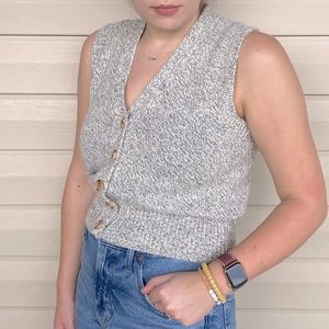 Vintage Sweater Vest with Wood Buttons